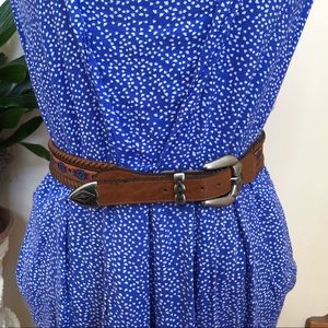 Aztec Print Leather Belt